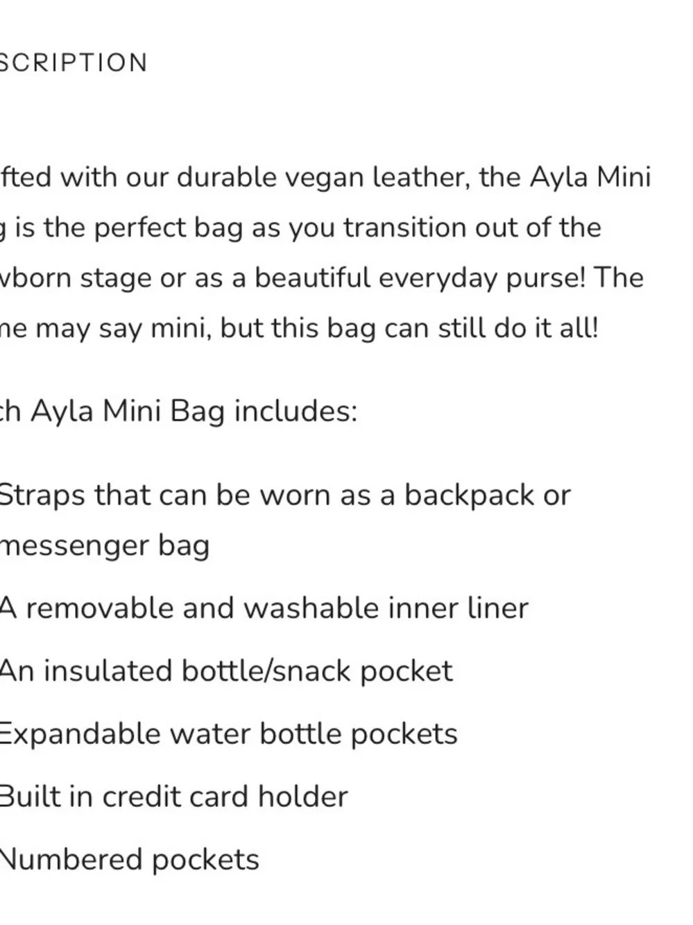 Olive Ayla & Co Mini Diaper Bag